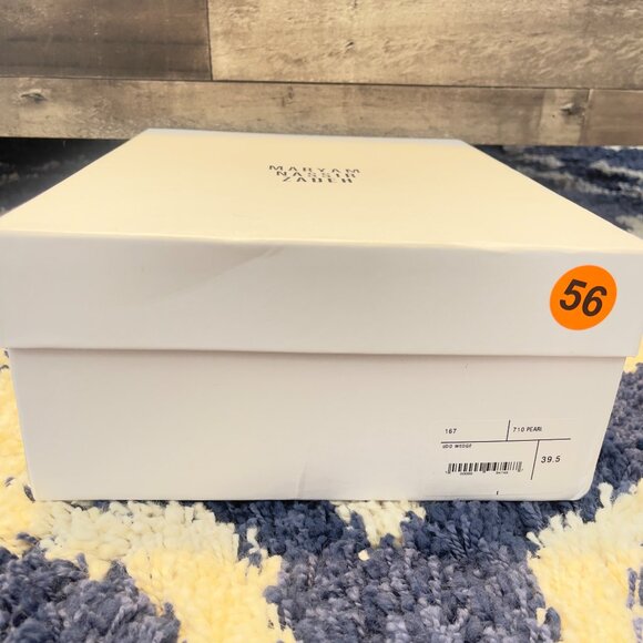 NIB Maryam Nassir Zadeh Lido Suede Wedge Slip On Sandal in Pearl Size 39.5 - Picture 10 of 11